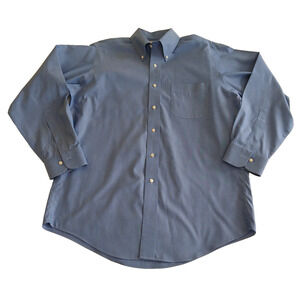 Brooks Brothers Casual Button Shirt Men 15 1/2-33 Blue Long Sleeve Dress Cotton